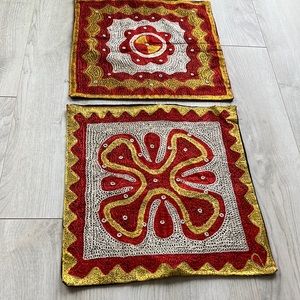 Two handmade Persian cushion covers